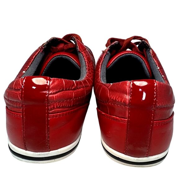Aldo Men's Red Crocodile Pattern Casual Sneakers Size - Picture 4 of 8